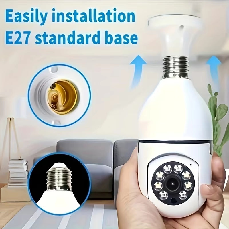 2Pc Ease Life App-Light Bulb Security Cameras Outdoor Wireless Wifi Camera 5Ghz, 360 Degree, E27 Light Socket Screw in Securi