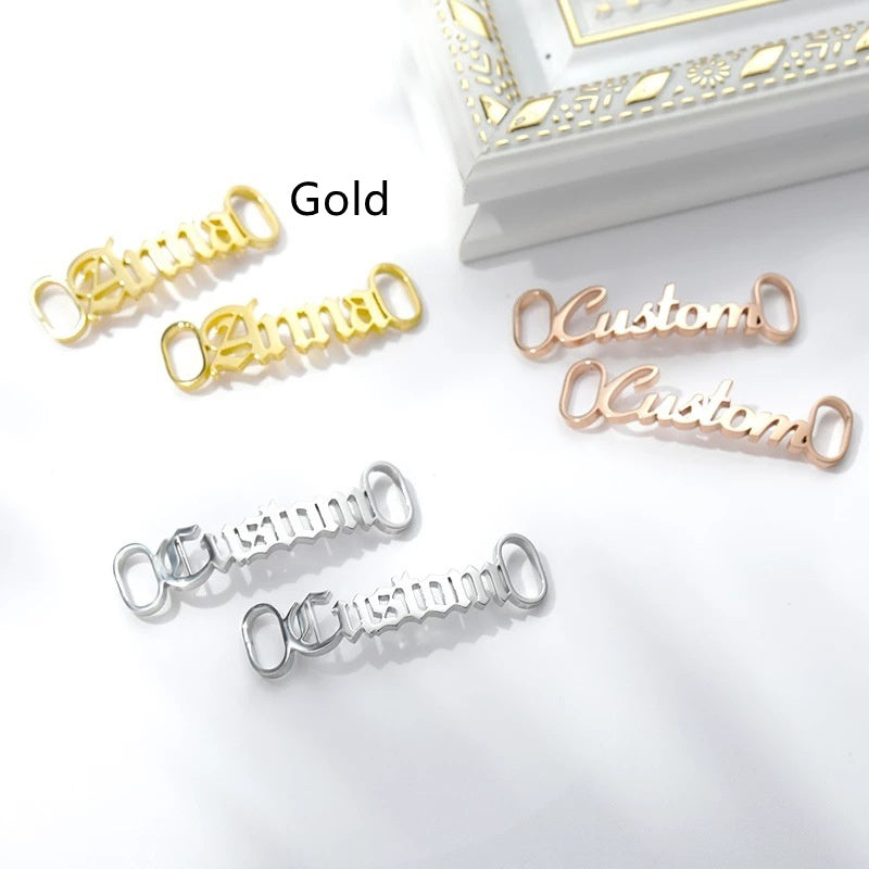 Casual Shoes Sneakers Stainless Steel Custom Name Buckle