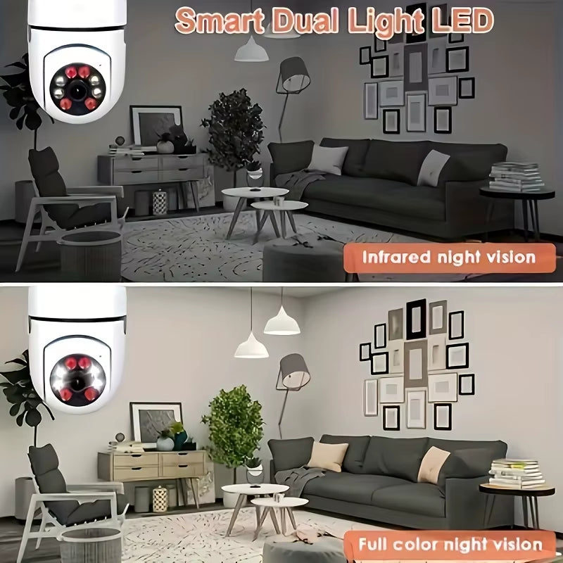 2Pc Ease Life App-Light Bulb Security Cameras Outdoor Wireless Wifi Camera 5Ghz, 360 Degree, E27 Light Socket Screw in Securi