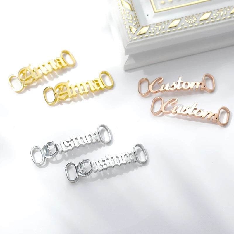 Casual Shoes Sneakers Stainless Steel Custom Name Buckle