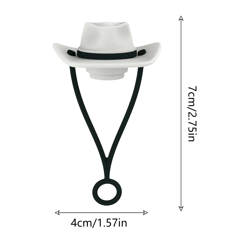 Silicone Cowboy Hat Straw Covers Caps Compatible with Stanleys Cup 30 40 Oz Tumbler Cute Funny Drinking Straw Tip Decoration